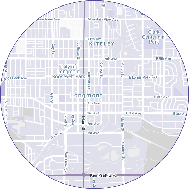 A map of Longmont neighborhoods